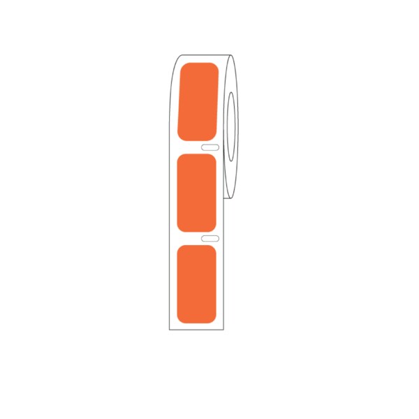 Direct Thermal Cryo Label 27x13mm for Cryogenic Vials Orange Roll Form